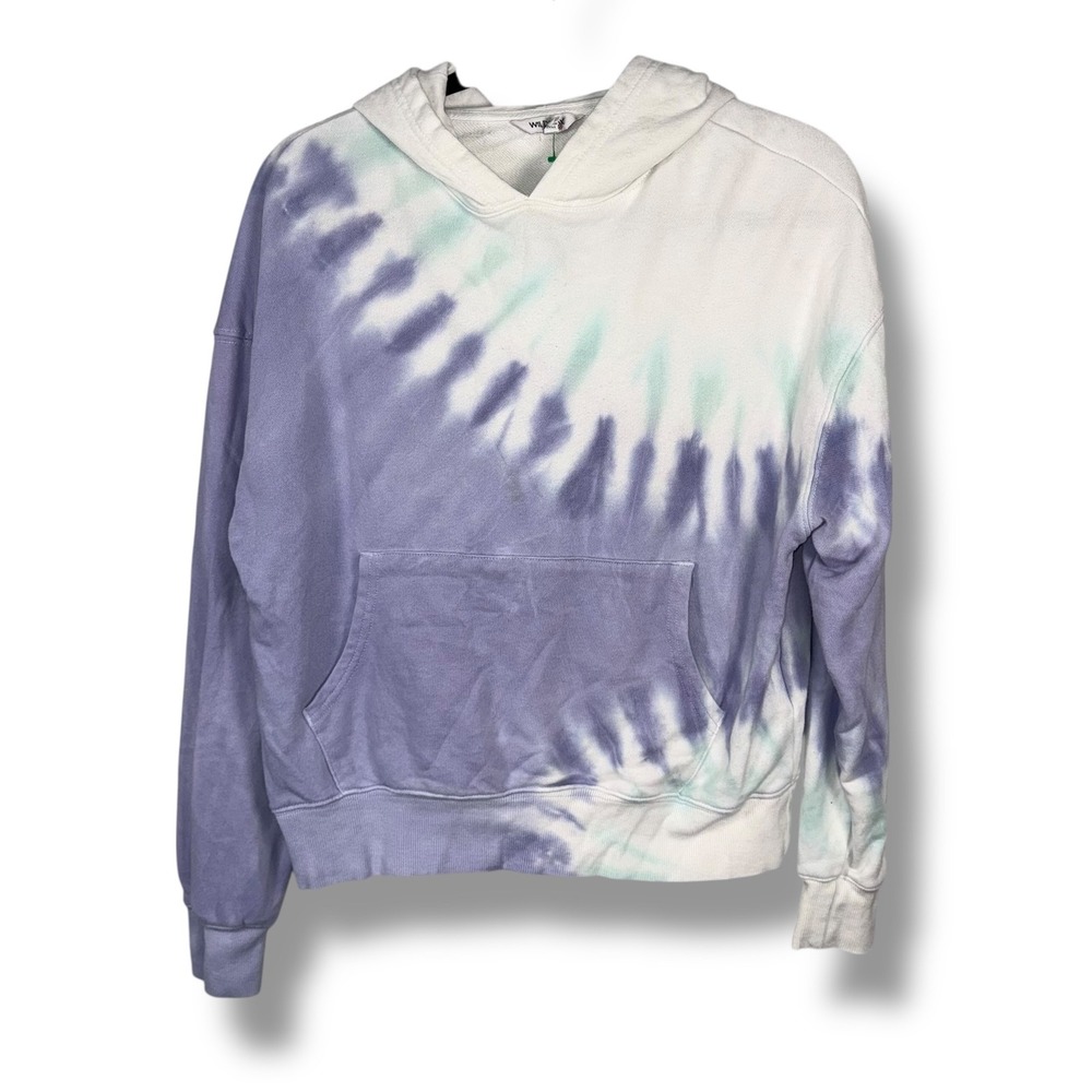 Wildfox‎ Tie Dye Hoodie XS Purple Blue Green White Casual Pullover Sweatshirt